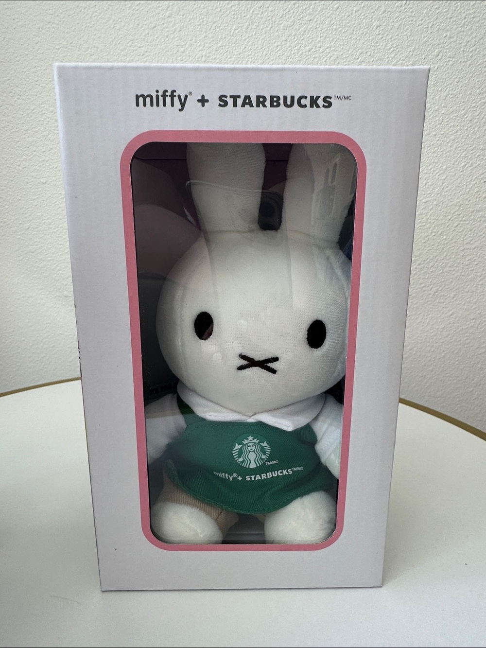 Starbucks White Miffy Plush with Green Apron. Viral, Hard to Find, TikTok